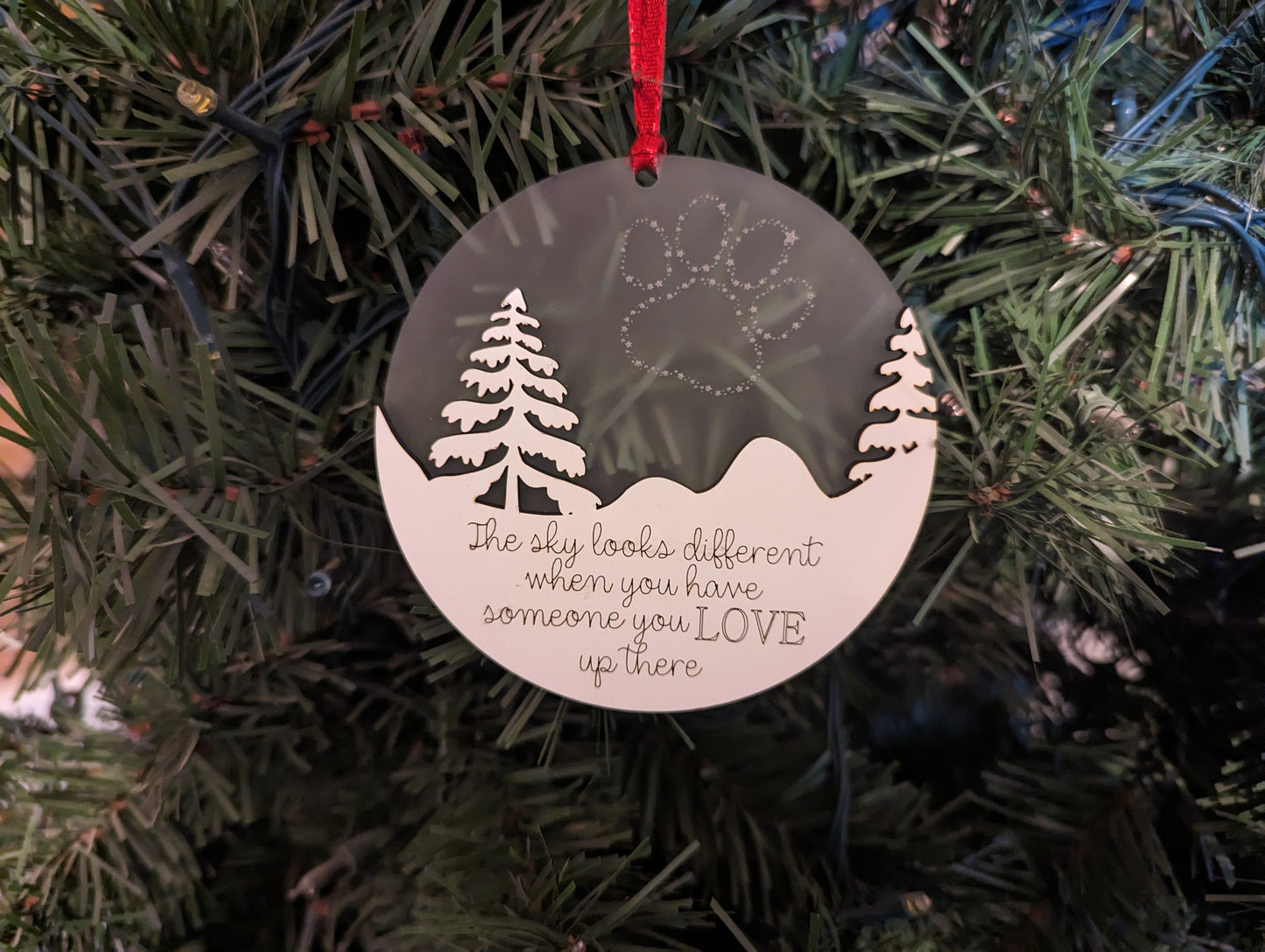 Someone You Love Pawprint Memorial Ornament
