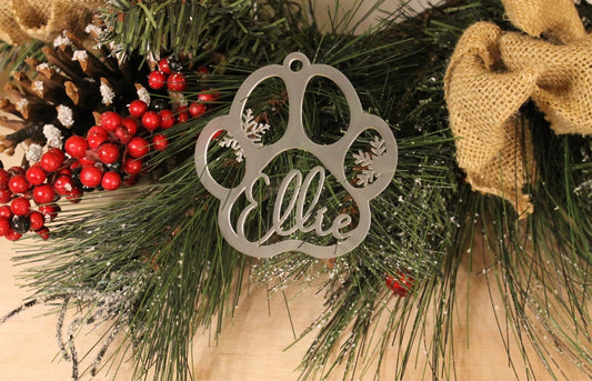 Pawprint Personalized Pet Ornament