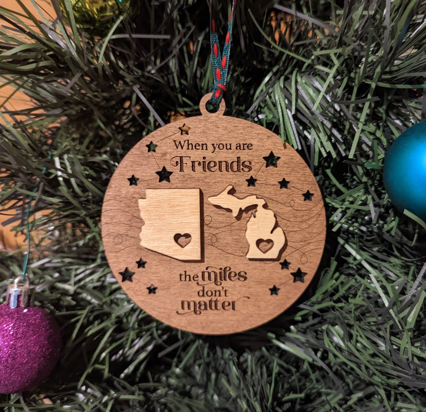 Friends, Miles Don't Matter Ornament