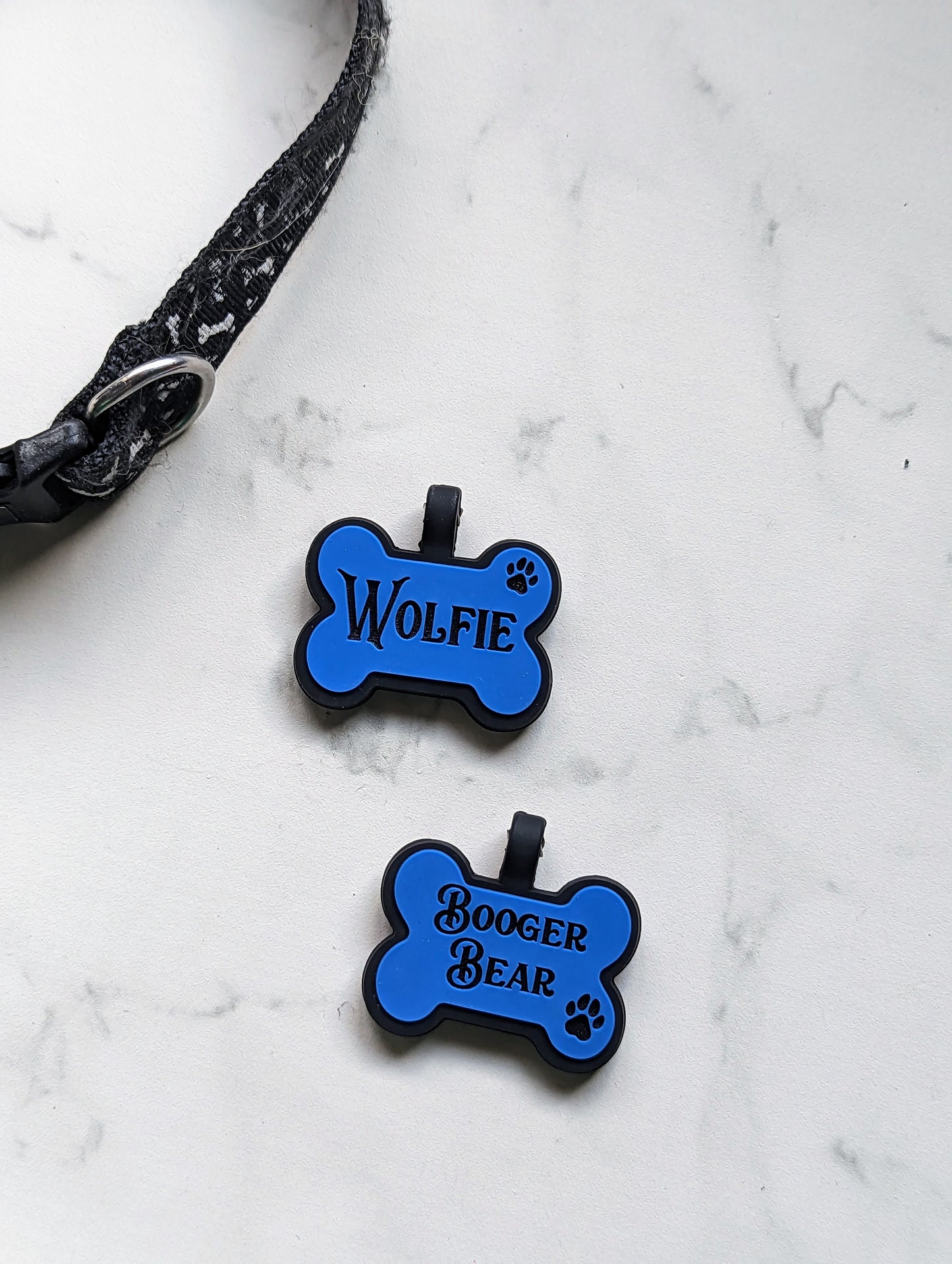 Silicone Noiseless Pet ID Name Tag - Bone