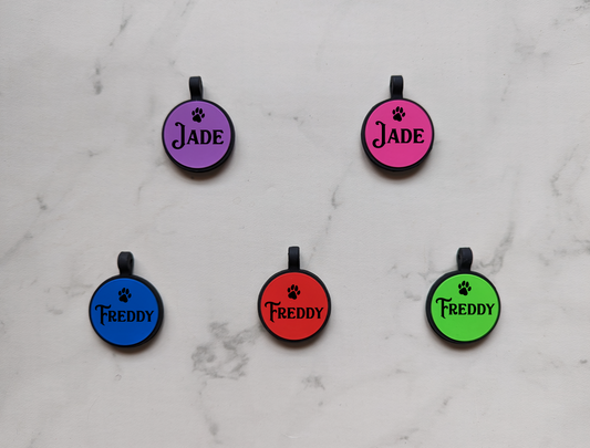 Silicone Noiseless Pet ID Name Tag - Round